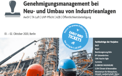 Workshop „Ausgangszustandsbericht und Rückführungspflicht“ auf der 5. Jahrestagung „Genehmigungsmanagement bei Neu- und Umbau von Industrieanlagen“ am 01. und 02.10.2020 in Berlin.