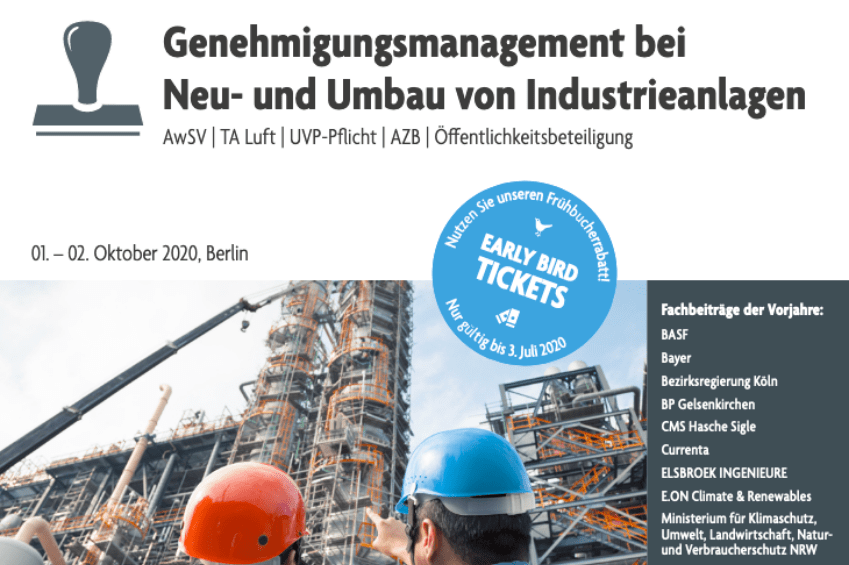 Vorankündigung der 5. Jahrestagung "Genehmigungsmanagement bei Neu- und Umbau von Industrieanlagen"